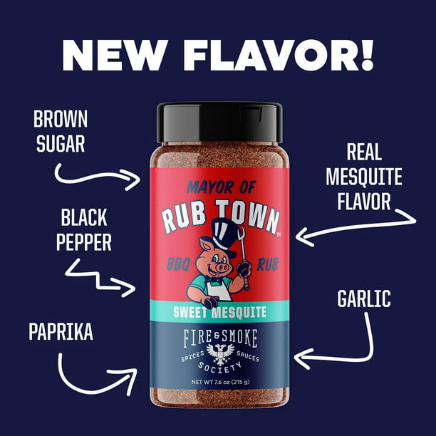 Fire & Smoke Society Mayor of Rub Town| Sweet Mesquite BBQ Rub - SlobsRus BBQ