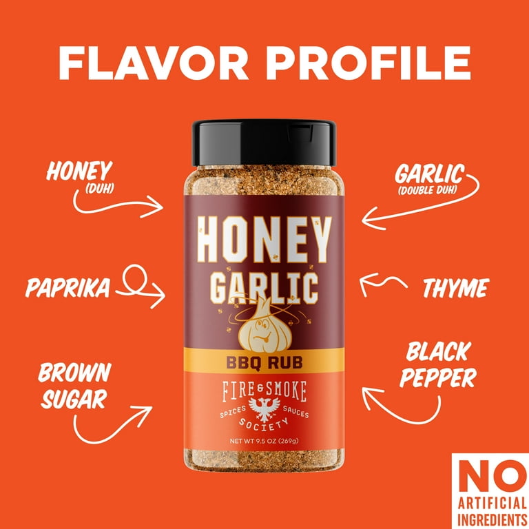Fire & Smoke Society Honey Garlic BBQ Rub, 9.5 Oz