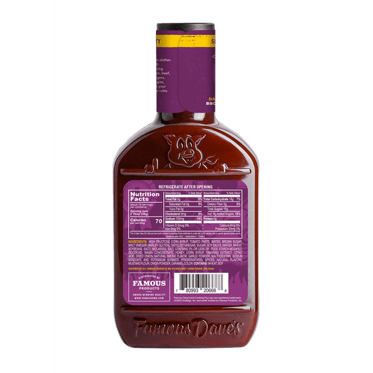 Famous Dave's Sweet & Zesty BBQ Sauce, 20 oz