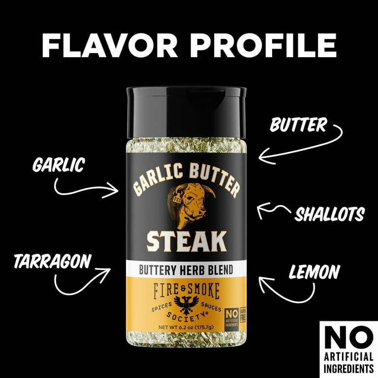 Fire & Smoke Society Garlic Butter Steak Seasoning, 6.2oz
