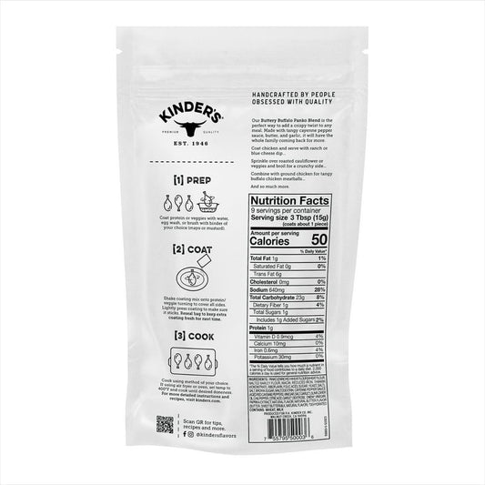 Kinder's Buttery Buffalo Seasoned Panko Bread Crumb Coating, 5 oz