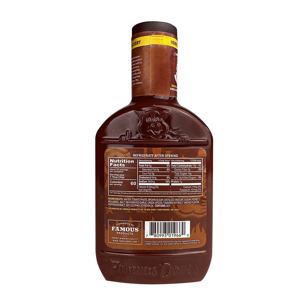 Famous Dave's Honey Hickory BBQ Sauce, 20 oz - SlobsRus BBQ
