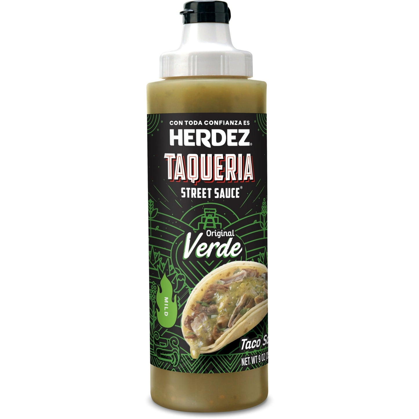 HERDEZ TAQUERIA STREET SAUCE Original Verde Mild Taco Sauce, 9 oz