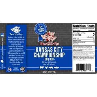 Three Little Pigs Kansas City Bbq Style Seasoning Blend, 12.5oz