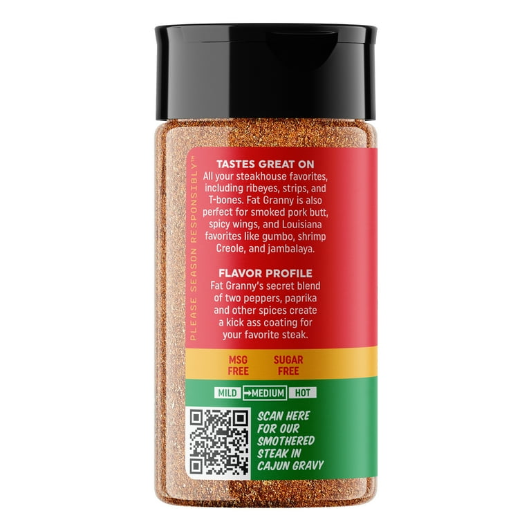 Fire & Smoke Society Fat Granny's Cajun Steak Seasoning, 4.8oz