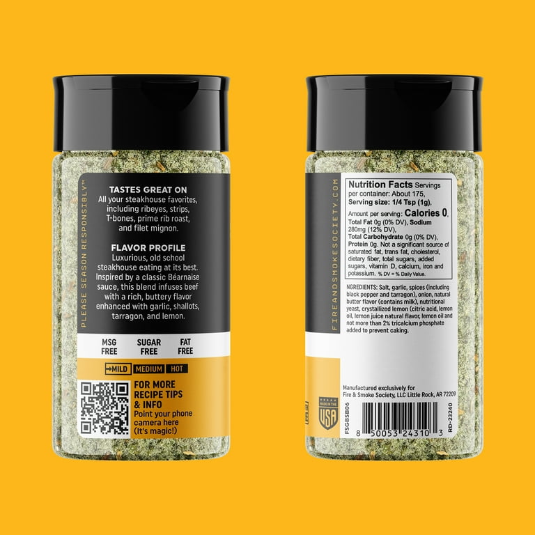 Fire & Smoke Society Garlic Butter Steak Seasoning, 6.2oz