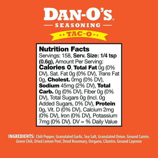 Dan-O's Tac-O Seasoning, 3.35oz