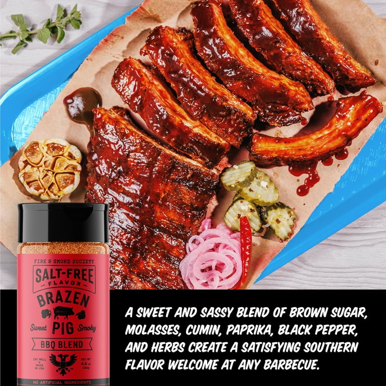 Fire & Smoke Society Brazen Pig BBQ Seasoning, No Salt Seasoning