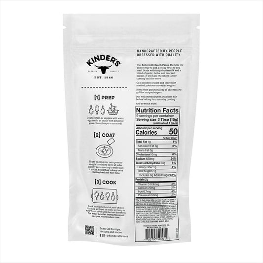 Kinder's Buttermilk Ranch Seasoned Panko Bread Crumb Coating, 5 oz