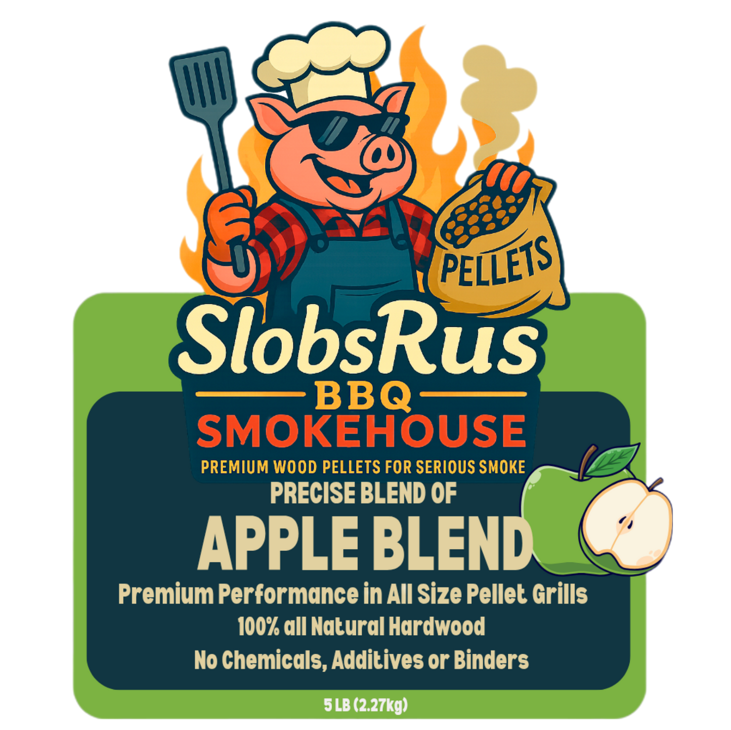 SlobsRus BBQ Smokehouse Apple Blend Pellets, 5lbs
