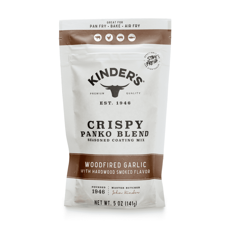 Kinder's Woodfired Garlic Seasoned Panko Bread Crumb Coating, 5 oz