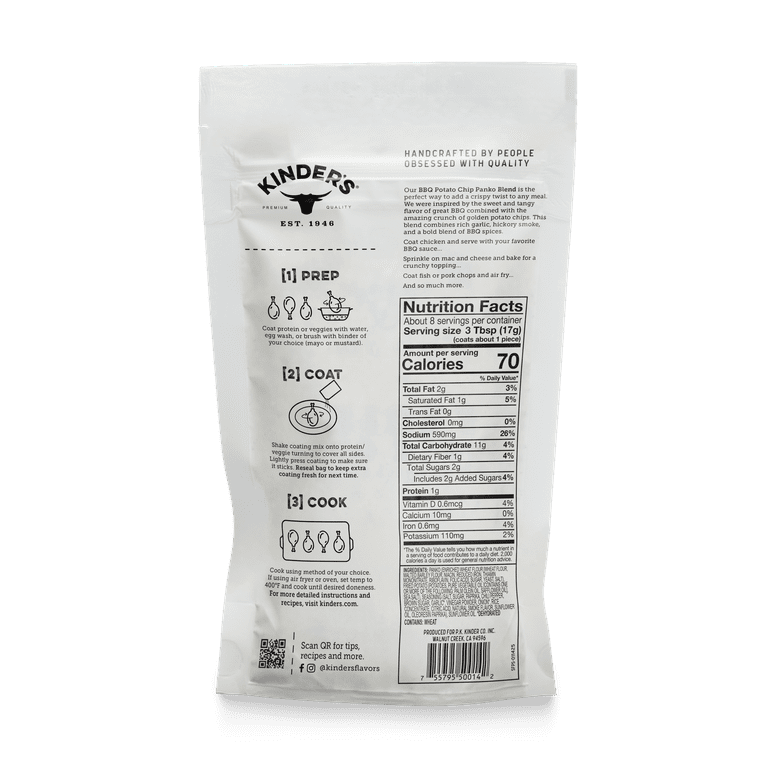 Kinder's BBQ Potato Chip Seasoned Panko Coating, 5 oz