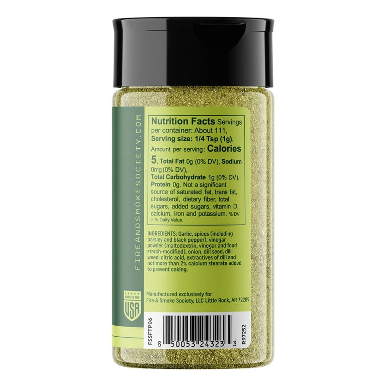 Fire & Smoke Society Dilly Licious BBQ Tangy Pickle Blend, No Salt Seasoning