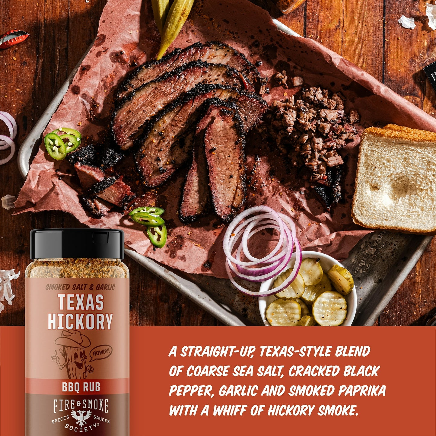 Fire & Smoke Society Texas Hickory BBQ Seasoning Blend, 10 oz