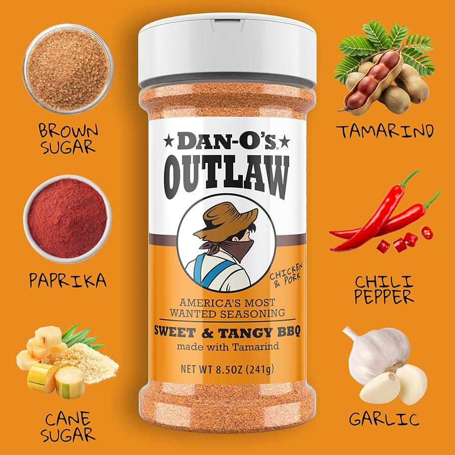 Dan-O's Outlaw Sweet & Tangy BBQ Seasoning, 8.5oz