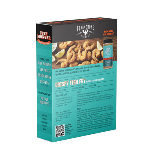 Fire & Smoke Society Southern Style Crispy Fish Fry Mix, Fish Monger Coating, 12.1oz