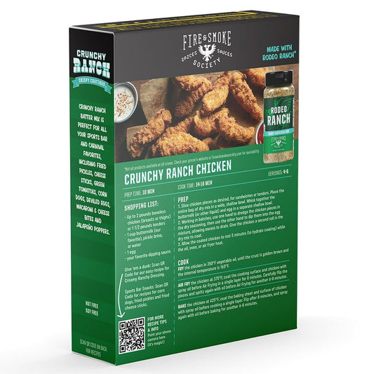 Fire & Smoke Society Crunchy Ranch Chicken Coating Fry Mix, 9.6oz