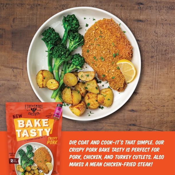 Fire & Smoke Society Bake Tasty Crispy Pork Seasoned Coating Mix, 5.3 oz
