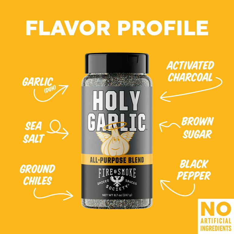 Fire & Smoke Society Holy Garlic All Purpose Seasoning, 8.7 oz