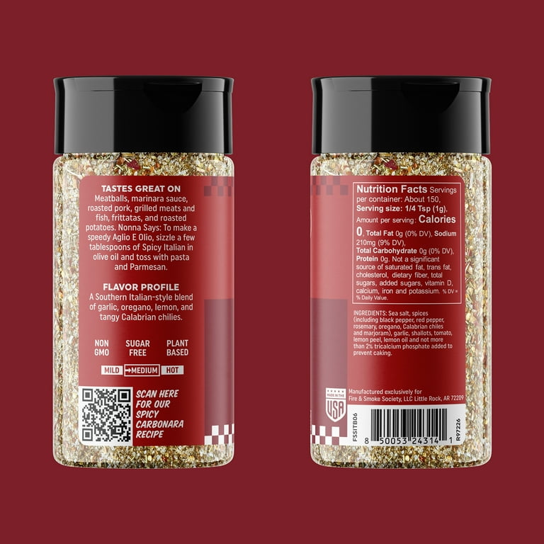 Fire & Smoke Society Spicy Italian Seasoning, 5.3oz