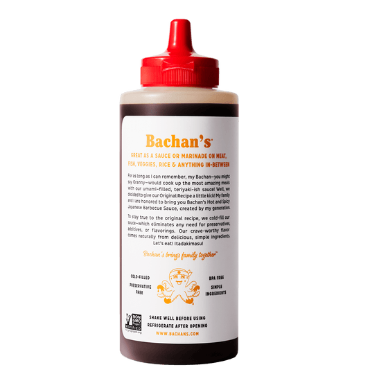 Back of Bachans Hot and Spicy Barbecue Sauce