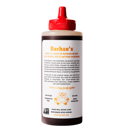 Back of Bachans Hot and Spicy Barbecue Sauce