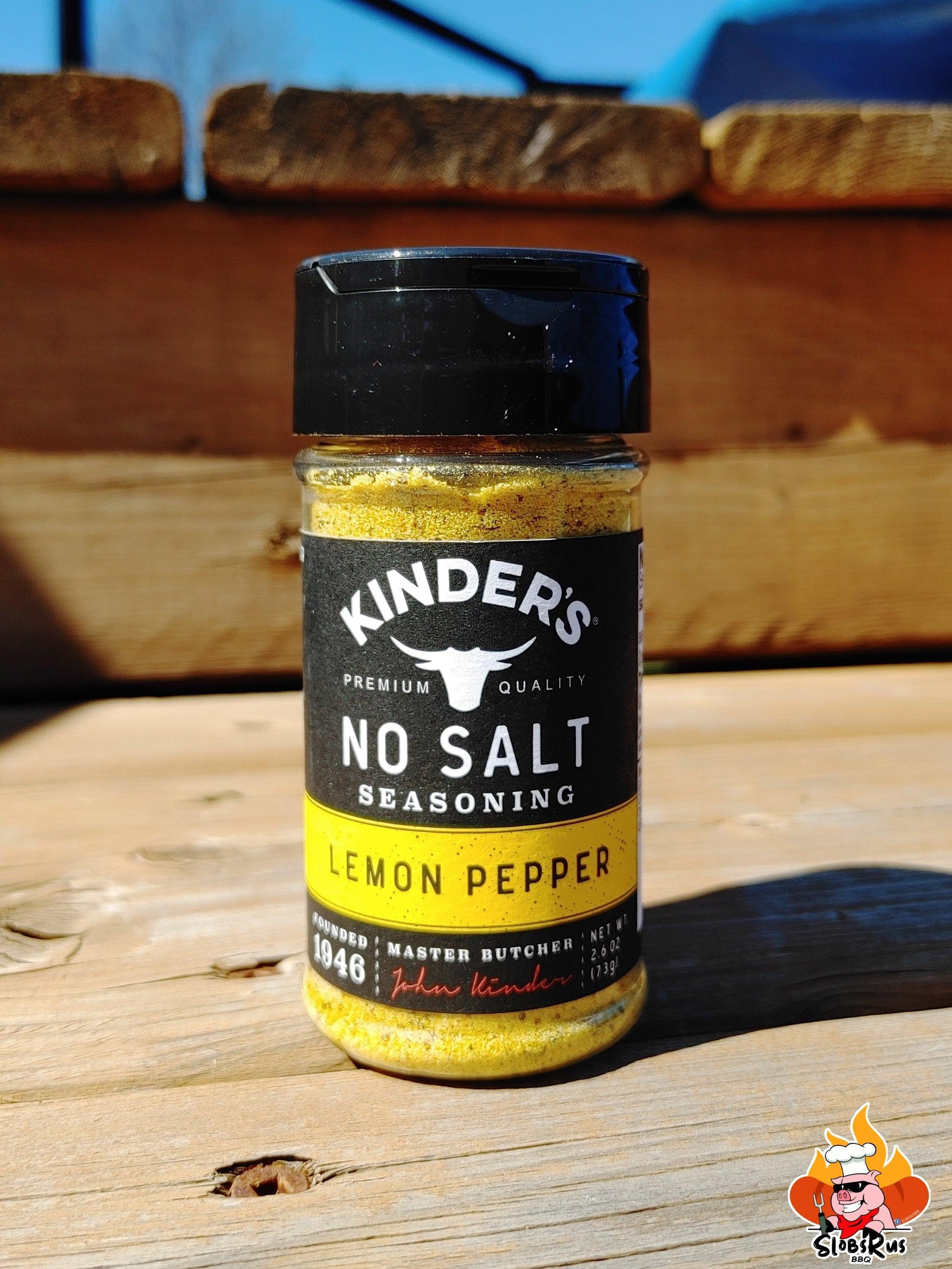 Kinder's No Salt Lemon Pepper Seasoning, 3.5oz – SlobsRus BBQ