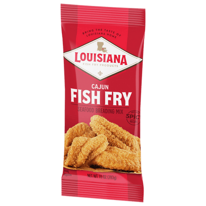 Louisiana Fish Fry Crispy Cajun Fish Fry Seasoned Coating Mix, 10 oz Bag