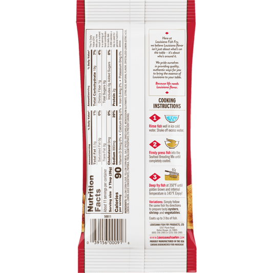 Louisiana Fish Fry Crispy Cajun Fish Fry Seasoned Coating Mix, 10 oz Bag