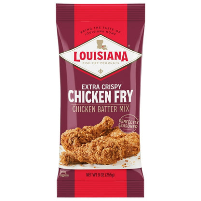 Louisiana Fish Fry Products Extra Crispy Chicken Fry Seasoned Batter, 9 oz Bag