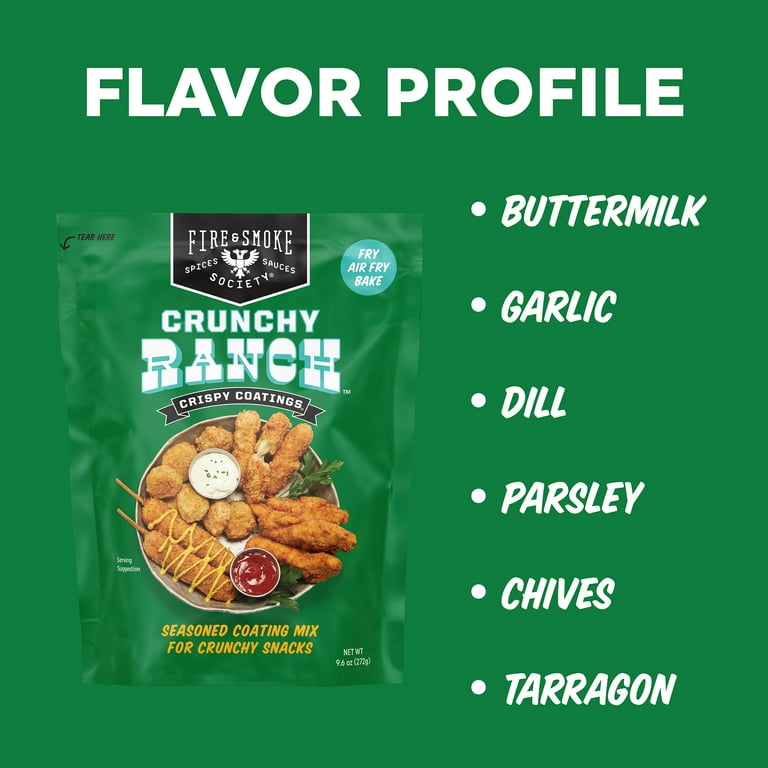 Fire & Smoke Society Crunchy Ranch Chicken Coating Fry Mix, 9.6oz