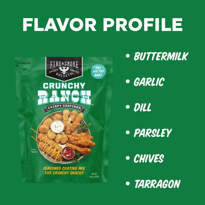 Fire & Smoke Society Crunchy Ranch Chicken Coating Fry Mix, 9.6oz