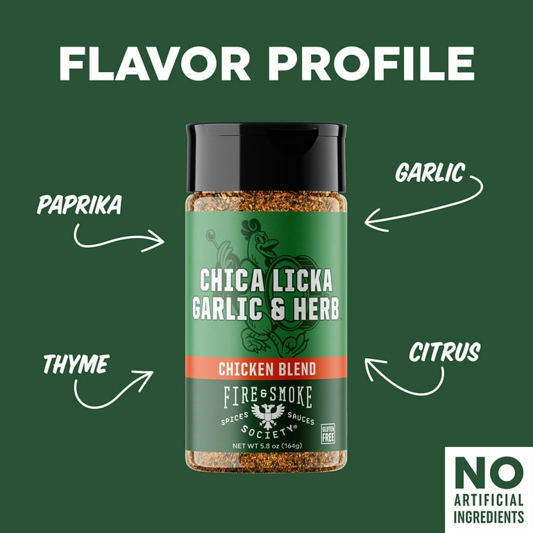 Fire & Smoke Society Chica Licka Garlic and Herb Seasoning, 5.5 Oz