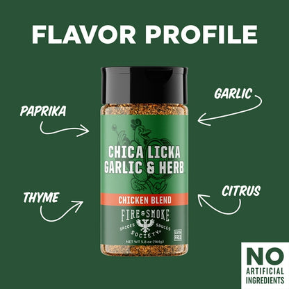Fire & Smoke Society Chica Licka Garlic and Herb Seasoning, 5.5 Oz