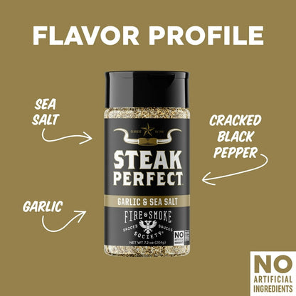 Fire & Smoke Society Steak Perfect Seasoning, 6.4oz