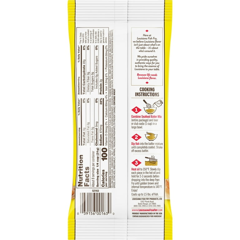 Louisiana Beer Batter Crispy Seafood Coating Mix, 8.5oz