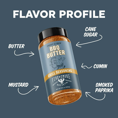 Fire & Smoke Society BBQ Butter Seasoning, 9.5 oz