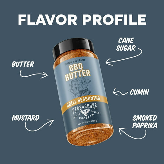 Fire & Smoke Society BBQ Butter Seasoning, 9.5 oz