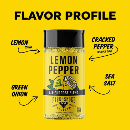 Fire & Smoke Society Lemon Pepper Seasoning, 6oz
