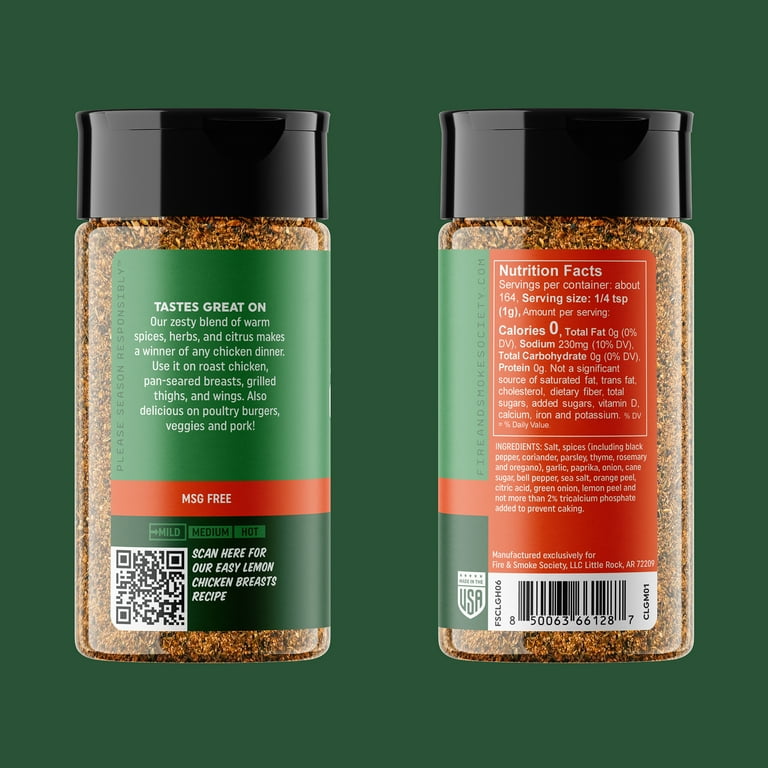 Fire & Smoke Society Chica Licka Garlic and Herb Seasoning, 5.5 Oz