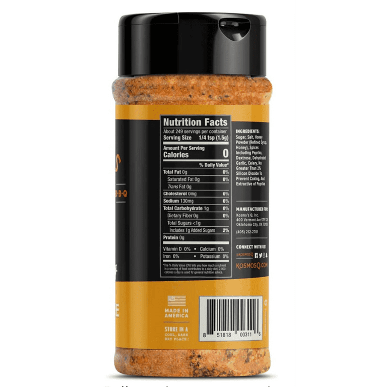 Kosmos Q Honey Killer Bee Dry BBQ Rub, 13.2 oz