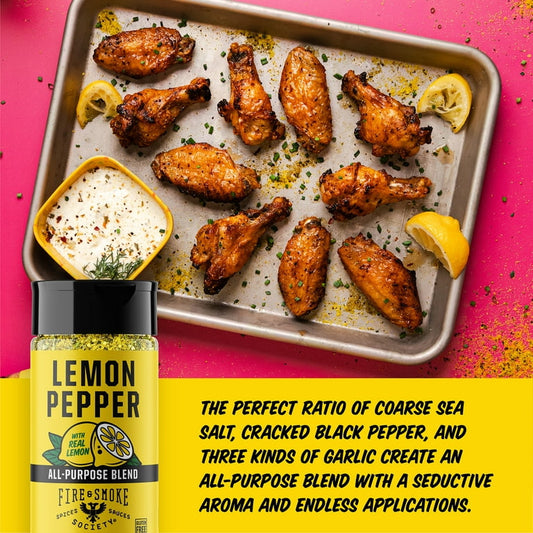 Fire & Smoke Society Lemon Pepper Seasoning, 6oz