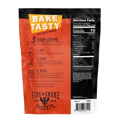 Fire & Smoke Society Bake Tasty Crispy Pork Seasoned Coating Mix, 5.3 oz