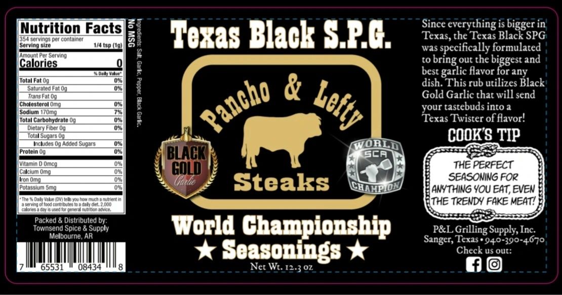 PANCHO & LEFTY STEAKS TEXAS BLACK S.P.G. 12.3 OZ.